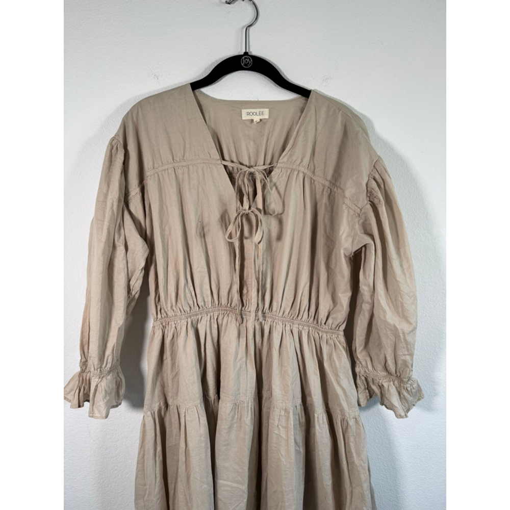 Women's ROOLEE Beige Midi Dress M - Picture 2 of 13